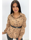 CAMEL - 'DEMI STARS' - OVERSIZED CORDUROY BLOUSE STAR PRINTED