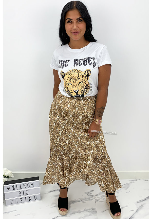 WHITE - 'THE REBEL' - INSPIRED LEO HEAD TEE