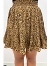 CAMEL - 'CAITLIN' - LEOPARD PRINT PLISSE SKIRT