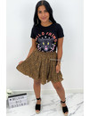 CAMEL - 'CAITLIN' - LEOPARD PRINT PLISSE SKIRT