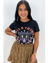 BLACK - 'WILD THING' - INSPIRED LEO HEAD TEE