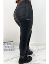 HELLO MISS - COATED BLACK - HIGH WAIST SKINNY JEANS - 007