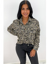 BLACK - 'SAMMY' - ZEBRA PRINT OVERSIZE BLOUSE