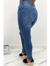 QUEEN HEARTS JEANS - BLUE - HIGH WAIST SKINNY JEANS - 828