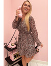 PINK - 'LAROSAS' - FLORAL RUFFLE LONG SLEEVE DRESS