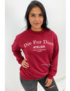 WINE RED - 'DIE FOR DIOR SWEATER' - SOFT TOUCH INSPIRED LONG SLEEVE SWEATER