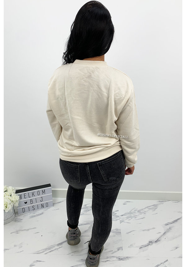 BEIGE - 'DIE FOR DIOR SWEATER' - SOFT TOUCH INSPIRED LONG SLEEVE SWEATER