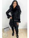 BLACK - 'TABITHA LONG' - SUPER QUALITY LONG LAMMY FUR COAT