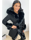 BLACK - 'TABITHA LONG' - SUPER QUALITY LONG LAMMY FUR COAT