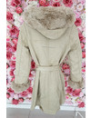 BEIGE - 'TABITHA LONG' - SUPER QUALITY LONG LAMMY FUR COAT