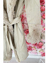 BEIGE - 'TABITHA LONG' - SUPER QUALITY LONG LAMMY FUR COAT