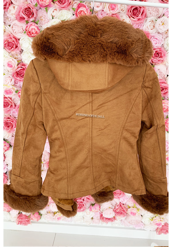 CAMEL - 'TABITHA' - SUPER QUALITY LAMMY FUR COAT