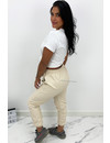 BEIGE - 'TARA' - VEGAN LEATHER JOGGER PANTS