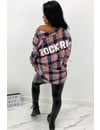 PINK - 'BOYFRIEND BLOUSE' - OVERSIZED CHECKED ROCK 'N ROLL BLOUSE