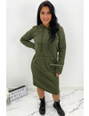 KHAKI GREEN - 'ELENA' - COMFY MAXI LONG HOODIE