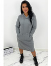 GREY - 'ELENA' - COMFY MAXI LONG HOODIE