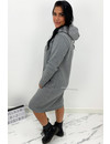 GREY - 'ELENA' - COMFY MAXI LONG HOODIE