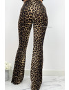 LEOPARD - 'JAINY FLARE PANTS' - SOFT TOUCH LEOPARD FLARED PANTS