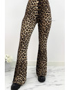 LEOPARD - 'JAINY FLARE PANTS' - SOFT TOUCH LEOPARD FLARED PANTS