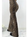 LEOPARD - 'JAINY FLARE PANTS' - SOFT TOUCH LEOPARD FLARED PANTS