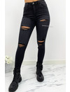 QUEEN HEARTS JEANS - BLACK - PERFECT RIPPED SUPER HIGH WAIST - 834