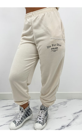 BEIGE - 'DIE FOR DIOR JOGGER' - SOFT TOUCH JOGGER PANTS