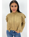 CAMEL - 'LIVIA' - PREMIUM QUALITY KNITTED RUFFLE SWEATER