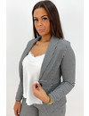 BLACK - 'MONICA' - CHECKERED SLIM FIT BLAZER