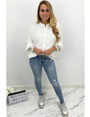 WHITE - 'LUCINDE' - PREMIUM QUALITY LACE BLOUSE