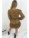 CAMEL - 'RICHELLA' - LEOPARD PRINT RUFFLE DRESS