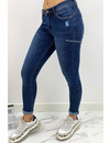 QUEEN HEARTS JEANS - MEDIUM BLUE - PUSH UP SKINNY ROLL UP - 674