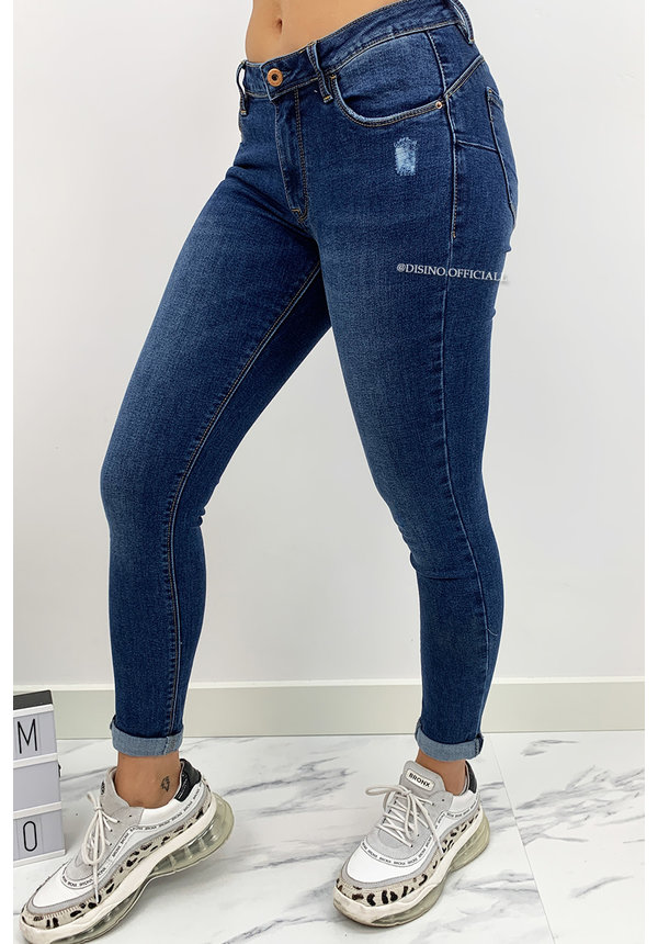 QUEEN HEARTS JEANS - MEDIUM BLUE - PUSH 