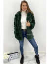 PETROL GREEN - 'CUDDLE ME' - PREMIUM QUALITY FAUX FUR COAT WITH CAPUCHON