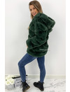 PETROL GREEN - 'CUDDLE ME' - PREMIUM QUALITY FAUX FUR COAT WITH CAPUCHON