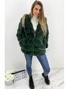 PETROL GREEN - 'CUDDLE ME' - PREMIUM QUALITY FAUX FUR COAT WITH CAPUCHON