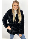 BLACK - 'CUDDLE ME' - PREMIUM QUALITY FAUX FUR COAT WITH CAPUCHON