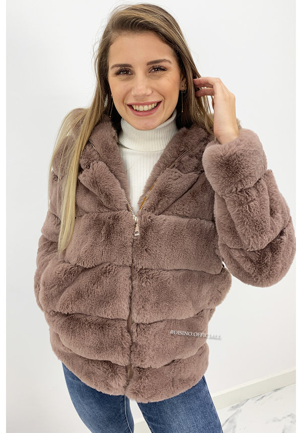 MOCCA - 'CUDDLE ME' - PREMIUM QUALITY FAUX FUR JACK WITH CAPUCHON