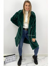 PETROL GREEN - 'FLUFFY DIVA' - SOFT FAUX FUR COAT