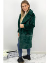 PETROL GREEN - 'FLUFFY DIVA' - SOFT FAUX FUR COAT