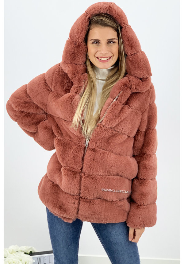 ROSE - 'CUDDLE ME' - PREMIUM QUALITY FAUX FUR JACK WITH CAPUCHON