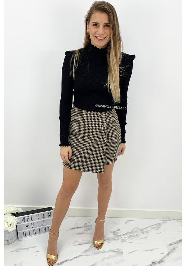 BEIGE - 'FAITH' - INSPIRED PRINT MINI SKIRT