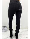 QUEEN HEARTS JEANS - BLACK DENIM - HIGH WAIST BUTTON UP SKINNY JEANS - 642