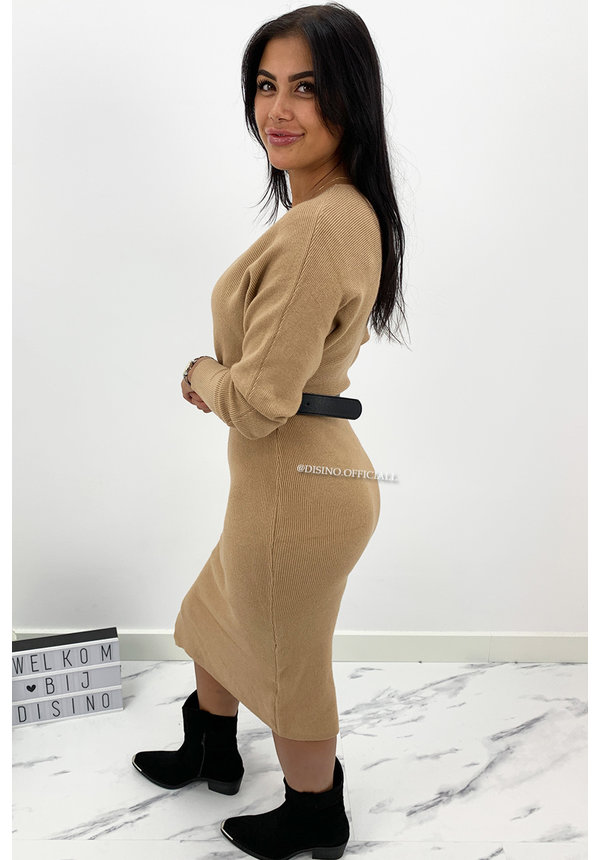 CAMEL - 'ZIVA' - PREMIUM QUALITY V DRESS