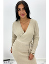 BEIGE - 'ZIVA' - PREMIUM QUALITY V DRESS