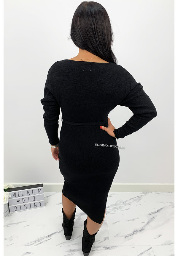 BLACK - 'ZIVA' - PREMIUM QUALITY V DRESS