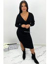 BLACK - 'ZIVA' - PREMIUM QUALITY V DRESS