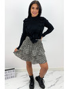 BLACK - 'RICHELLA SKIRT' - LEOPARD PRINT LAYERED RUFFLE SKIRT