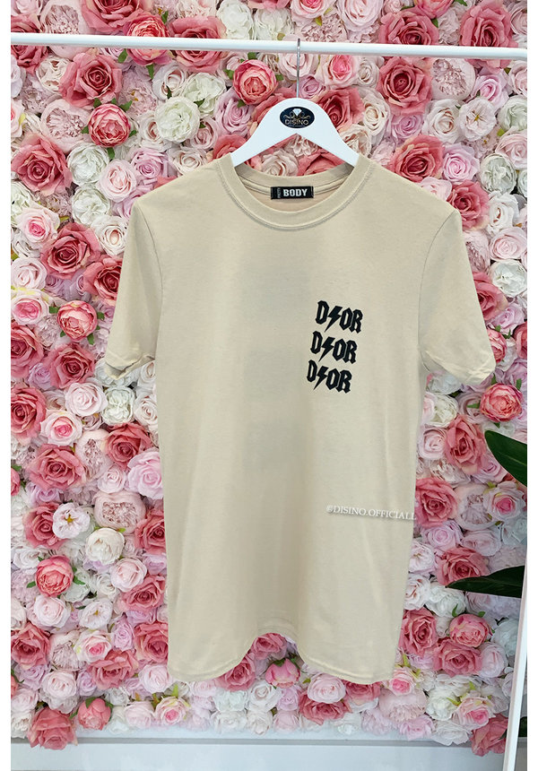 BEIGE - 'THUNDER DIOR' - INSPIRED OVERSIZED TEE