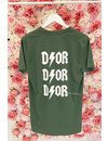 KHAKI GREEN - 'THUNDER DIOR' - INSPIRED OVERSIZED TEE