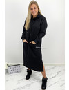 BLACK - 'ELENA MAXI' - COMFY LONG MAXI HOODIE